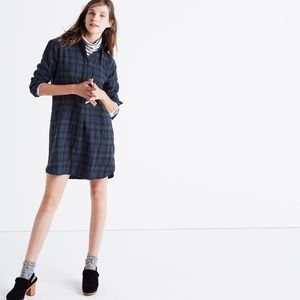 Madewell Flannel Side Button Shirtdress